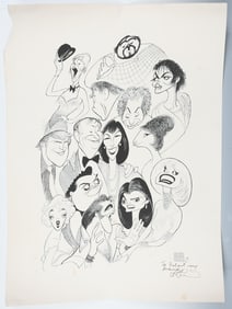 2PC. AL HIRSCHFELD HOLLYWOOD CARICATURE LITHOGRAPH