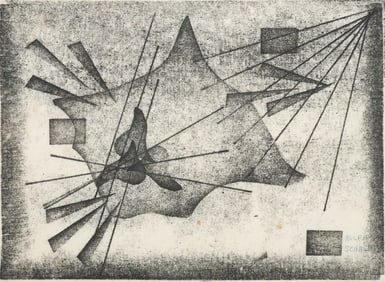 RARE ROLPH SCARLETT MONOPRINT ABSTRACTION