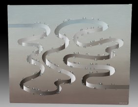 LARGE KURT LARISCH LITTLE PEOPLE PAINTING