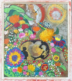 JAMES RENFRO ABSTRACT FLORAL PAINTING