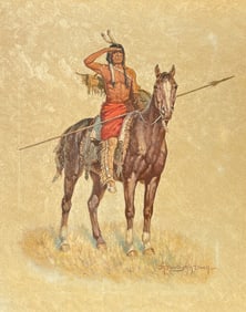 ROBERT FARINGTON ELWELL INDIAN SCOUT PAINTING