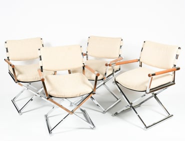 4 MILO BAUGHMAN STYLE DIRECTOR'S CHAIRS