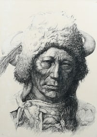 GREGORY PERILLO BLACKFOOT CHIEF DRAWING