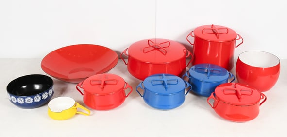 10 PC. MID-CENTURY MODERN DANISH DANSK ENAMELWARE