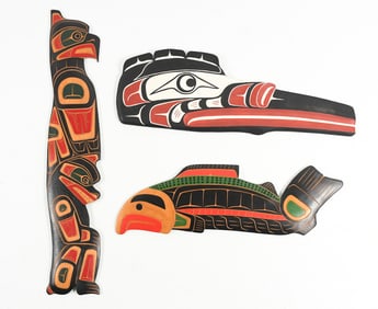 3 VANCOUVER, CANADA NORTHWEST INDIAN WALL SCULPTURES