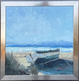 BEHROOZ MELIANI BEACH SCENE PAINTING WITH DORY