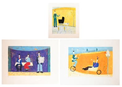 3PC. ANNORA SPENCE MIXED MEDIA PRINTS