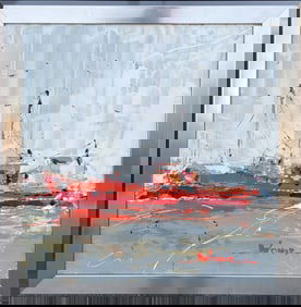 BEHROOZ MELIANI FREIGHTER AT THE DOCKS PAINTING