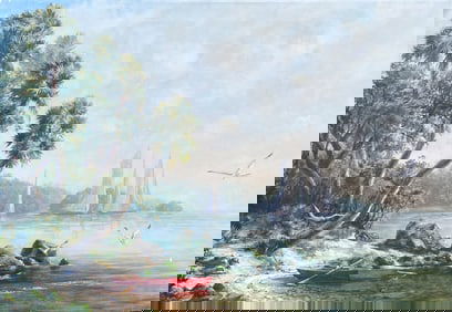 ART FRONCKOWIAK TROPICAL COVE PAINTING