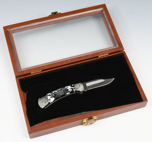 BRIAN YELLOWHORSE ARTIST PROOF ZEBRA-PATTERN KNIFE