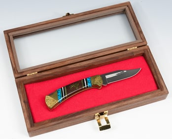 BUCK #112 "ELK HEAD" YELLOWHORSE LOCKBLADE KNIFE