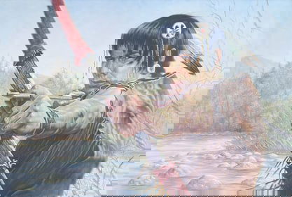 LARGE GREGORY PERILLO PAINTING "DEAD AIM"