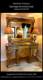 EGYPTIAN REVIVAL MARBLE TOP CONSOLE TABLE