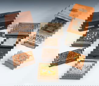 10 PC. INLAID & PUZZLE BOX COLLECTION