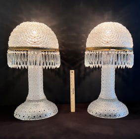PR. RUSSIAN CUT GLASS LAMPS