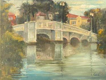 VIOLETTA CHANDLER SNELL ISLAND BRIDGE FLORIDA PAINTING