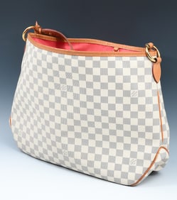 LOUIS VUITTON DAMIER AZUR BAG / PURSE W/ BOX & BAG