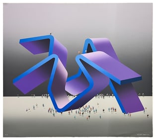 LARGE KURT LARISCH SURREAL SERIGRAPH