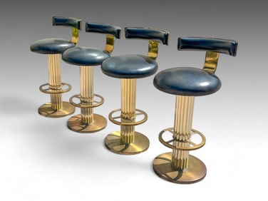4 DESIGN FOR LEISURE BRASS BARSTOOLS