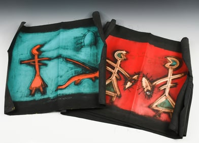 4PC. ABSTRACT PAINTING LOT SIGNED PEDRO MOLINA