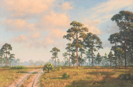 A.E. BACKUS PINEY WOODS LITHOGRAPH