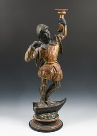 A FINELY CARVED & DECORATED ITALIAN BLACKAMOOR