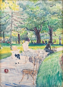JEAN LABOUREUR FRENCH PARK SCENE PAINTING