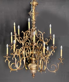 LARGE BRONZE CHANDELIER