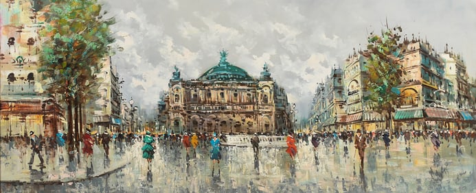 PANORAMIC ANTONIO DEVITY PARISIAN STREET SCENE