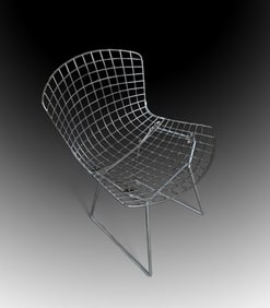 KNOLL BERTOIA STYLE CHROME WIRE CHAIR FRAME