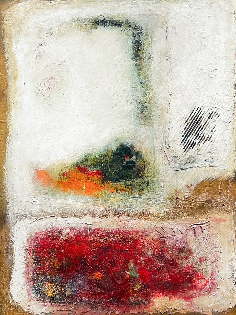 LARGE ABSTRACT PAINTING POSSIBLY BY JAMALI: LARGE ABSTRACT PAINTING POSSIBLY BY JAMALI: Oil/Canvas, 48" x 36", no visible signature, fine custom framing, 63.5" x 51.5".