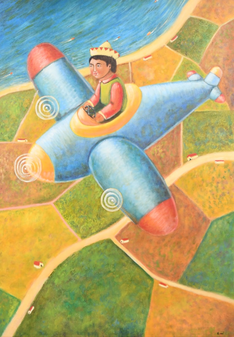LARGE ESAU ANDRADE AIRPLANE PAINTING (1 of 6)