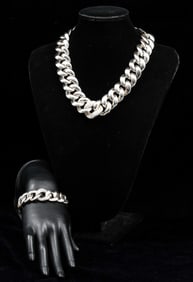 DAVID YURMAN STERLING & DIAMOND SET