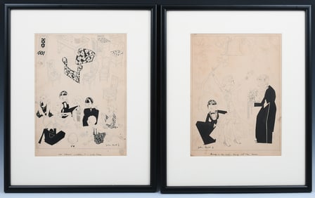 TWO JOHN HELD THEATRICAL ILLUSTRATIONS