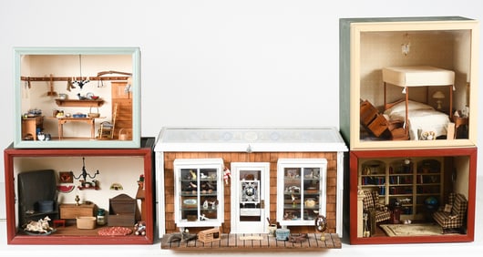 5 MINIATURE ROOMS BY BILL & RUTH OSBUN