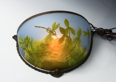 ART NOUVEAU CAMEO GLASS DRAGONFLY WALL SCONCE