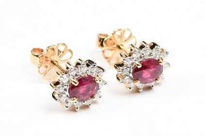 18K RUBY & DIAMOND EARRINGS