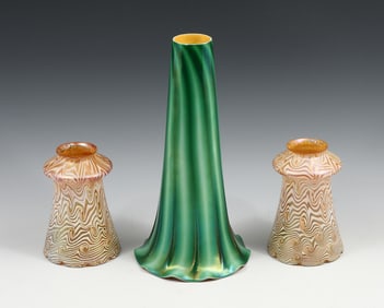 3 PC. ART GLASS LAMP SHADES