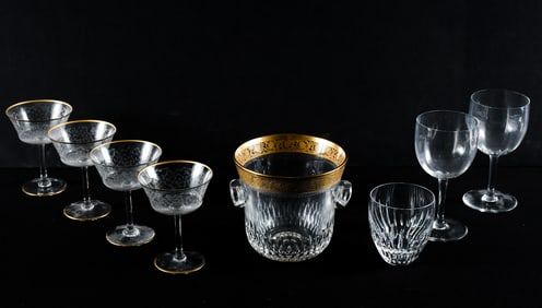 8 PC. BACCARAT & ST. LOUIS GLASS