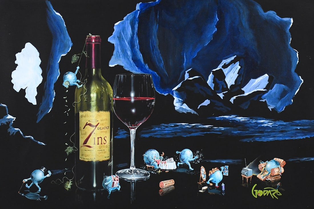 MICHAEL GODARD “ZINS” MIXED MEDIA PAINTING (1 of 5)
