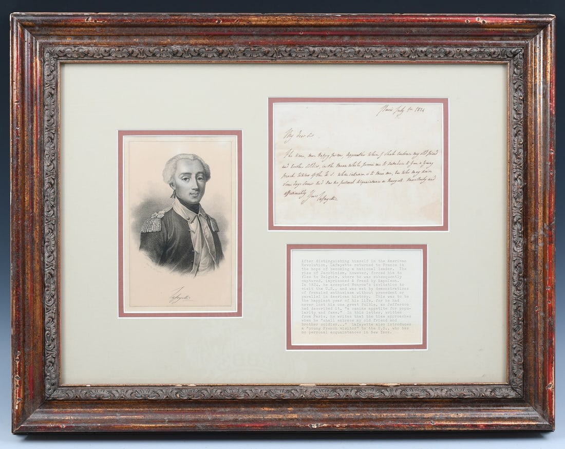 SIGNED/FRAMED LETTER FROM MARQUIS DE LAFAYETTE (1 of 5)