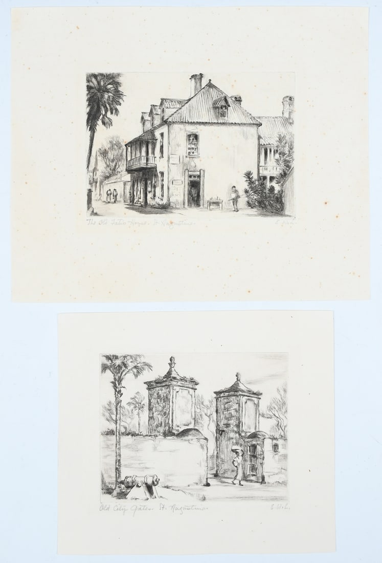 TWO E.W. LOCKE FLORIDA ETCHINGS (1 of 4)