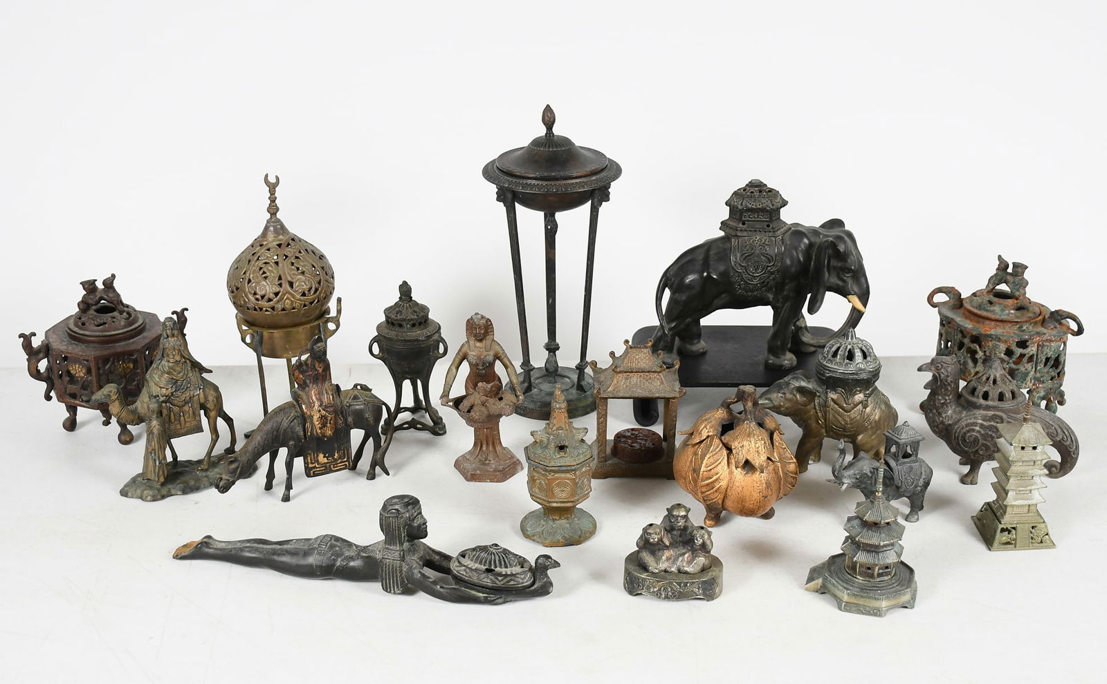 19 Pc. Collection Of Unusual Incense Burners Auction