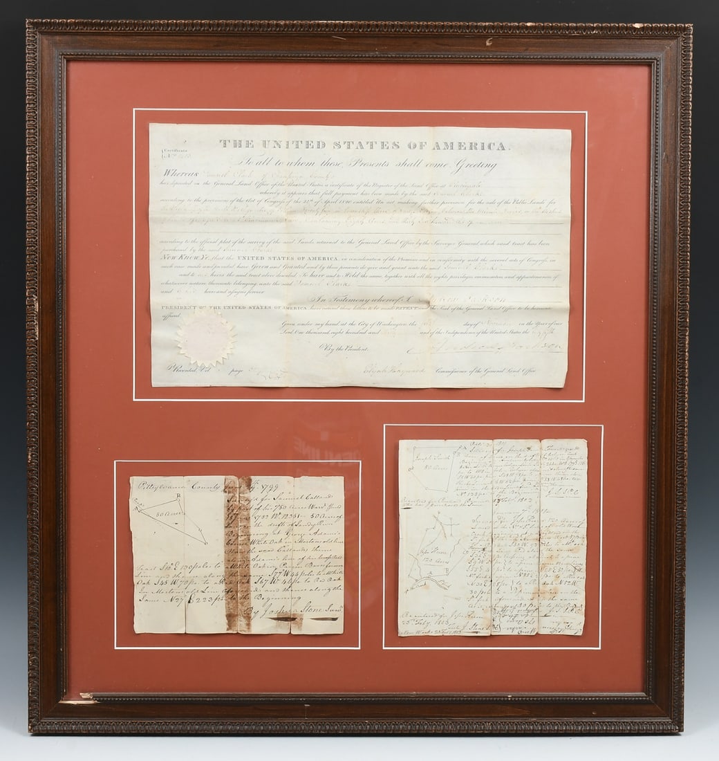 FRAMED TREASURY DOCUMENT SIGNED BY ANDREW JACKSON (1 of 6)