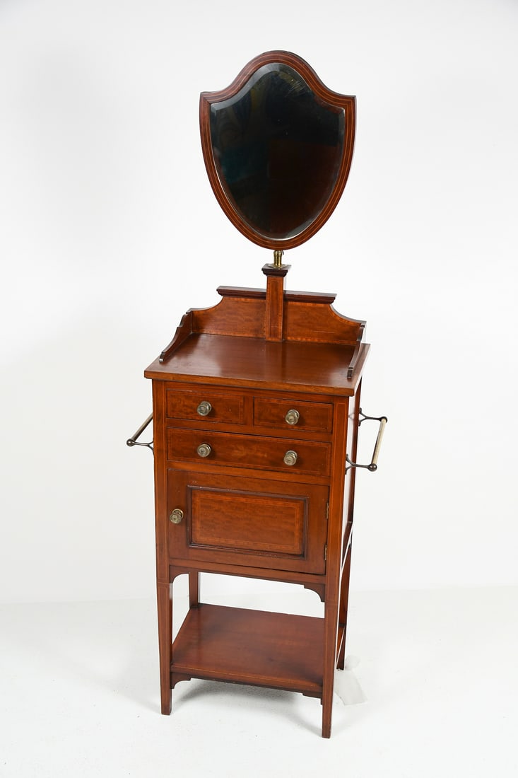 19TH-CENTURY BANDED MAHOGANY SHAVING STAND (1 of 5)
