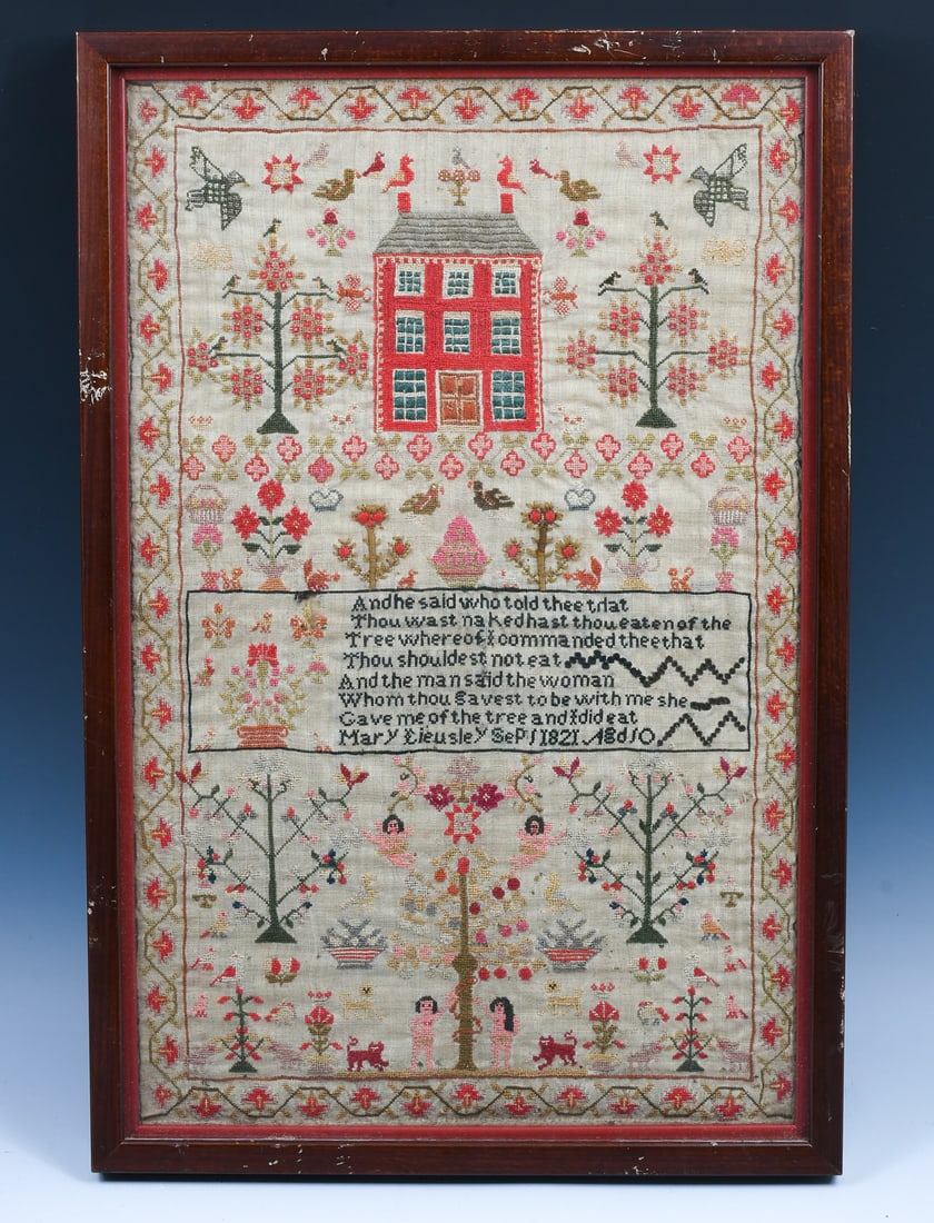 1821 AMERICAN FOLK ART SAMPLER (1 of 4)