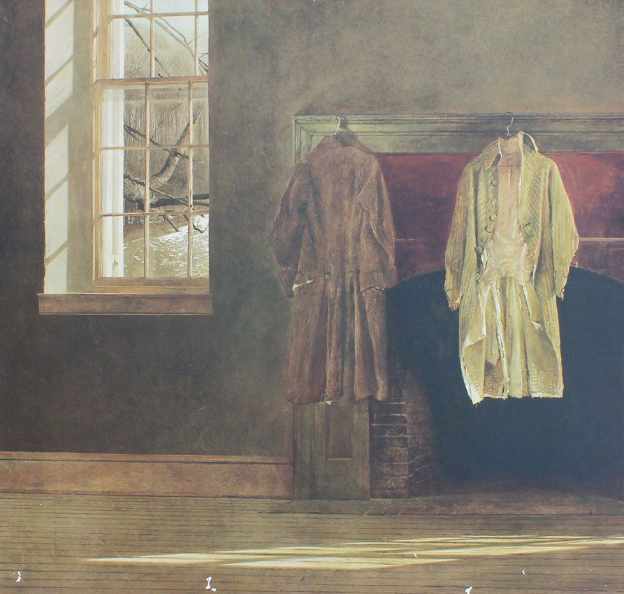 ANDREW WYETH ''THE QUAKER'': WYETH, Andrew, (American, 1917- ): ''The Quaker'', Collotype, Sight size 20'' x 21 3/4'', encased in original Wyeth replica frame 27'' x 29 1/4'', Wyeth Masterpiece Triton Galleries information affixe