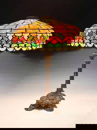 LARRY FLYNT WILKINSON & CO. LEADED GLASS LAMP