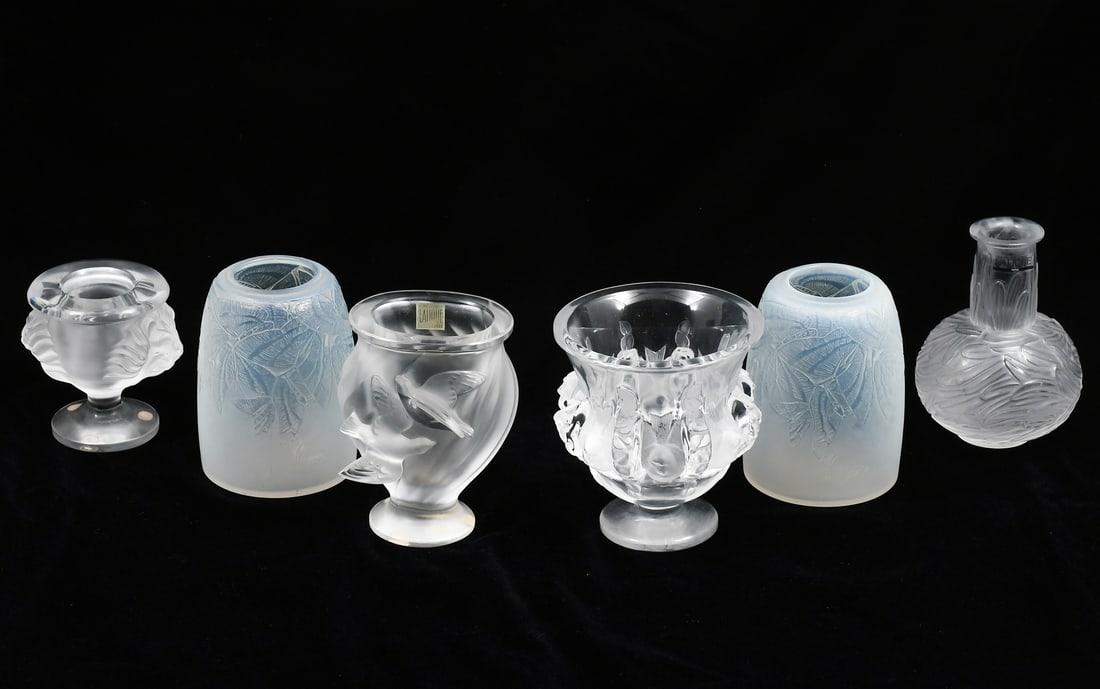 6PC. LALIQUE CRYSTAL VASES (1 of 5)
