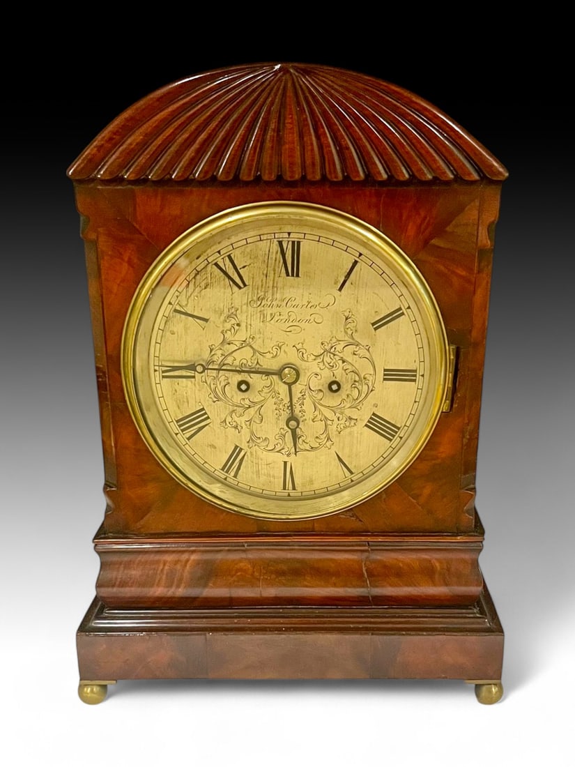 JOHN CARTER ENGLISH DOUBLE FUSEE SHELF CLOCK (1 of 3)